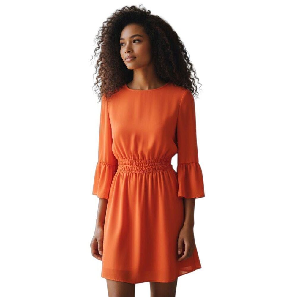 H&M ORANGE DRESS SZ.2 EUC.